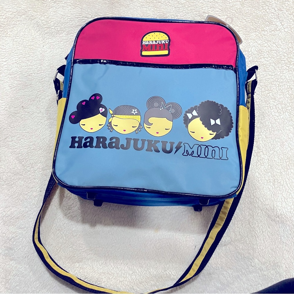 NWT Harajuku Mini Crossbody Zip Messenger Bag w/ Harajuku Characters Prints